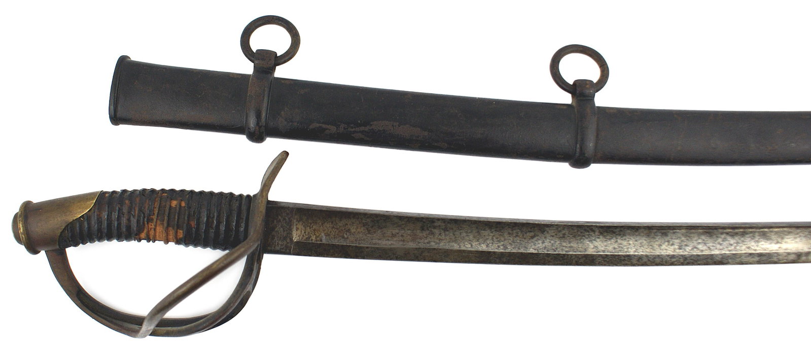 American M1840 Heavy Dragoon Saber: K-021 American M1840 Heavy Dragoon Saber. Copied after the 1822 French Light Cavalry Saber, it soon earned the name "Old wrist breaker". 35 3/4" curved blade, 1 1/2" wide at the hilt. Marked with the 