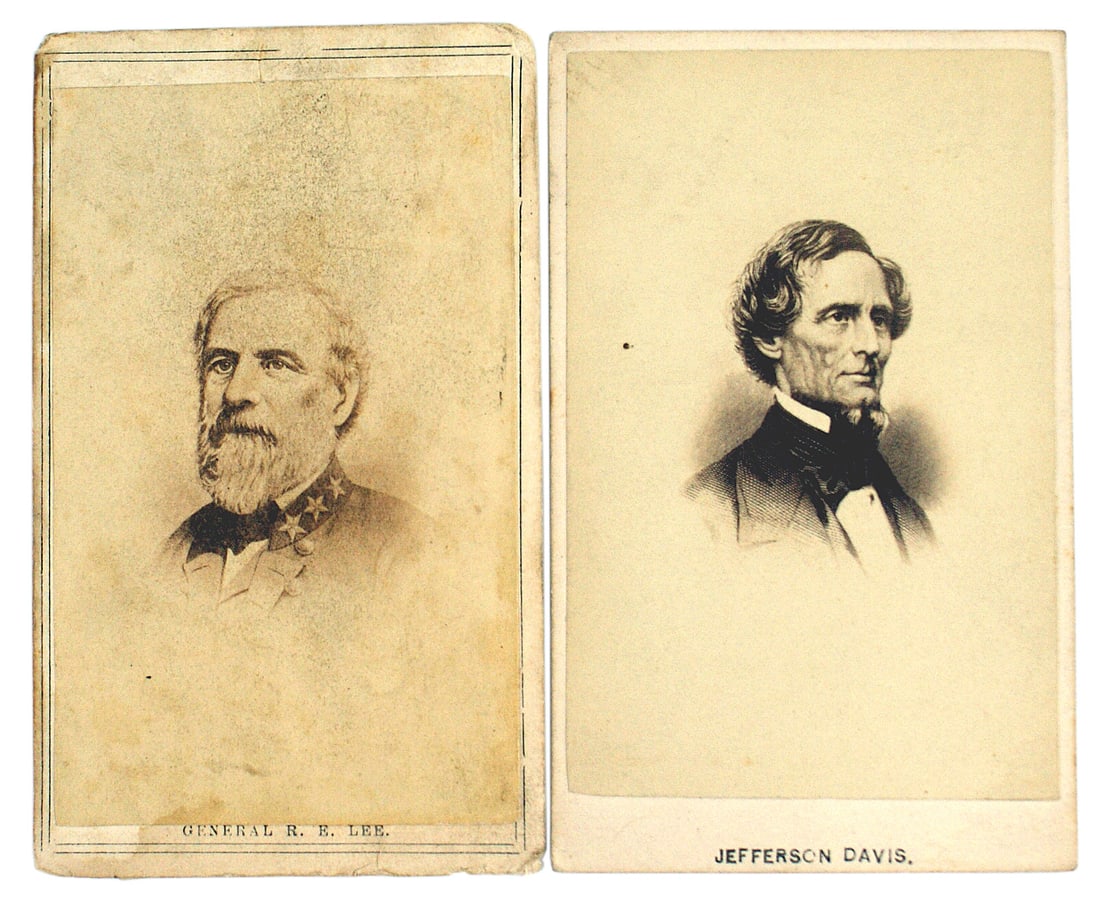 2 Civil War CDVs Confederate Davis Lee (1 of 2)
