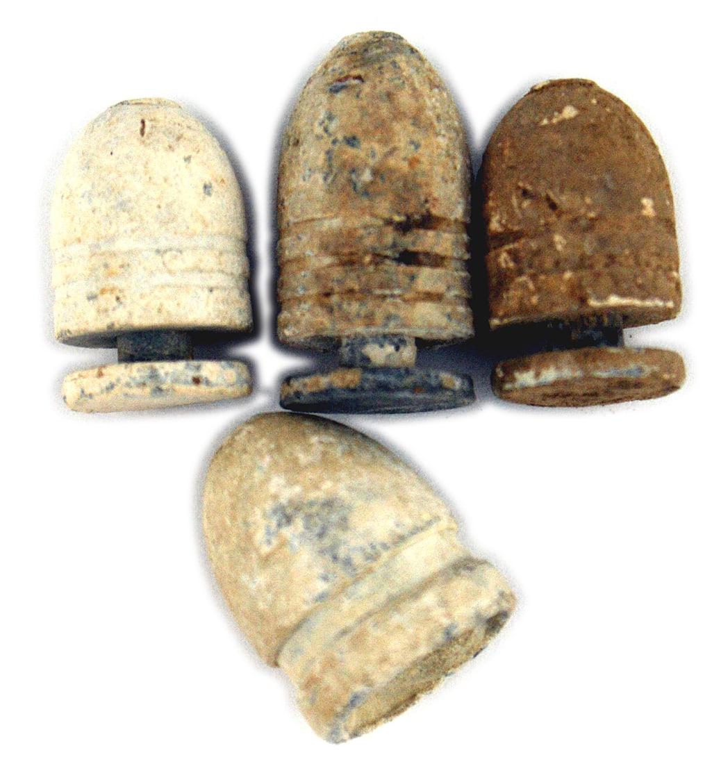 Lot Civil War bullets excavated from battle fields: K-067 Lot of Civil War bullets, excavated from various battle fields. Some show evidence of striking an object, being extracted from trees, being wormed or excavated. All Civil War items are from a co