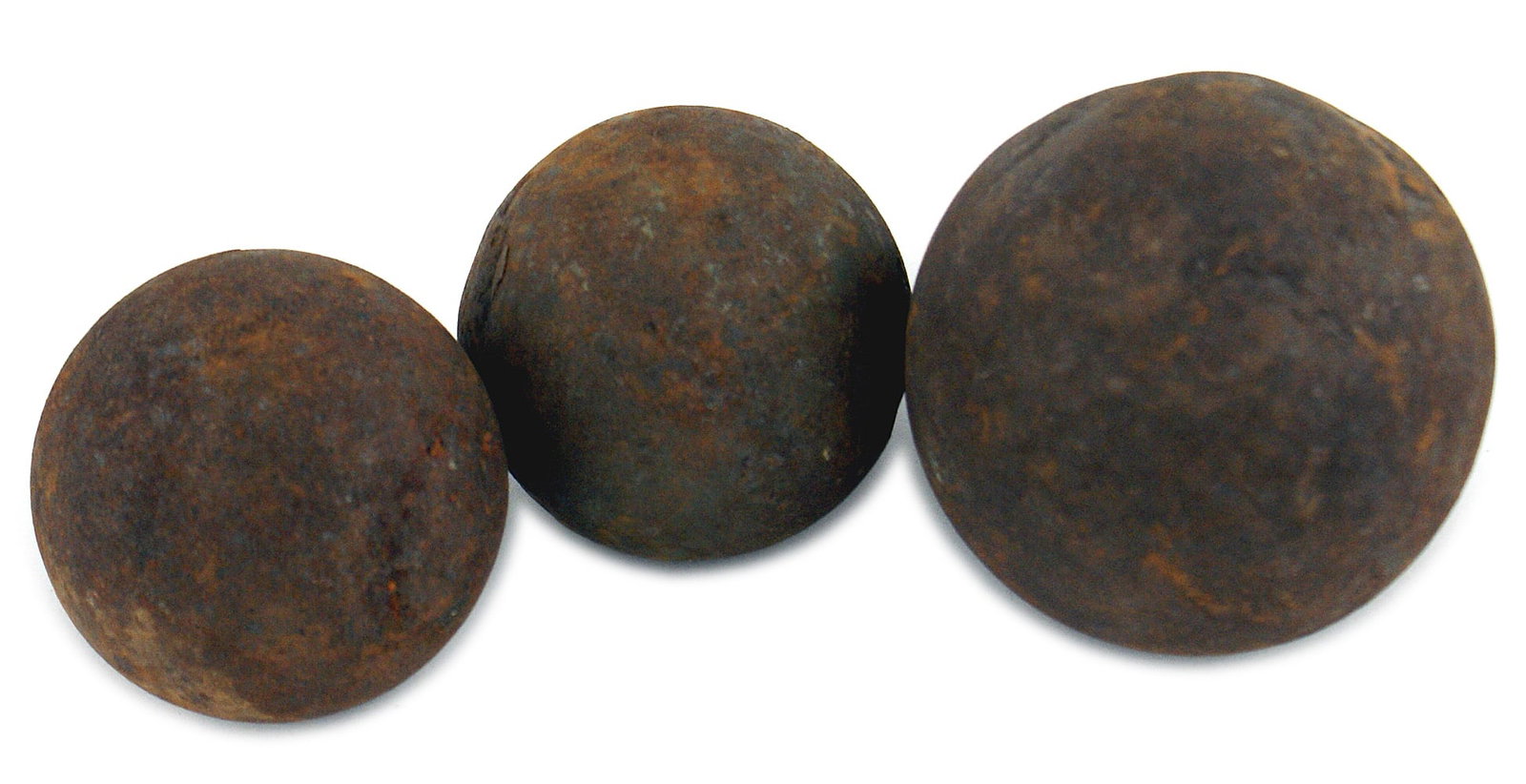 3 Civil War excavated artillery iron balls (1 of 1)