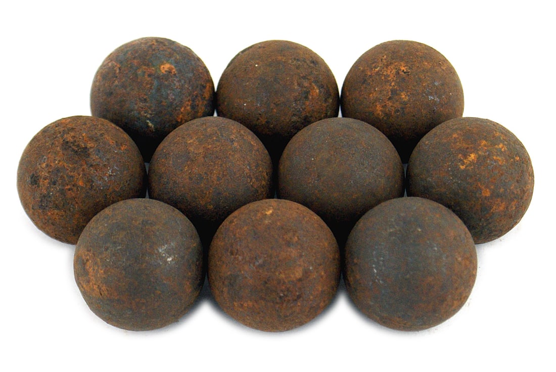 10 Civil War excavated artillery iron balls (1 of 1)