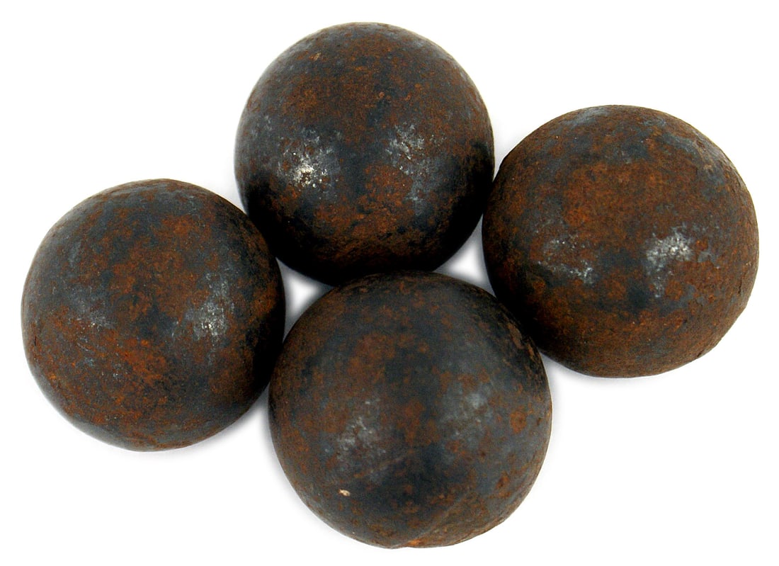 8 Civil War excavated artillery iron balls (1 of 1)