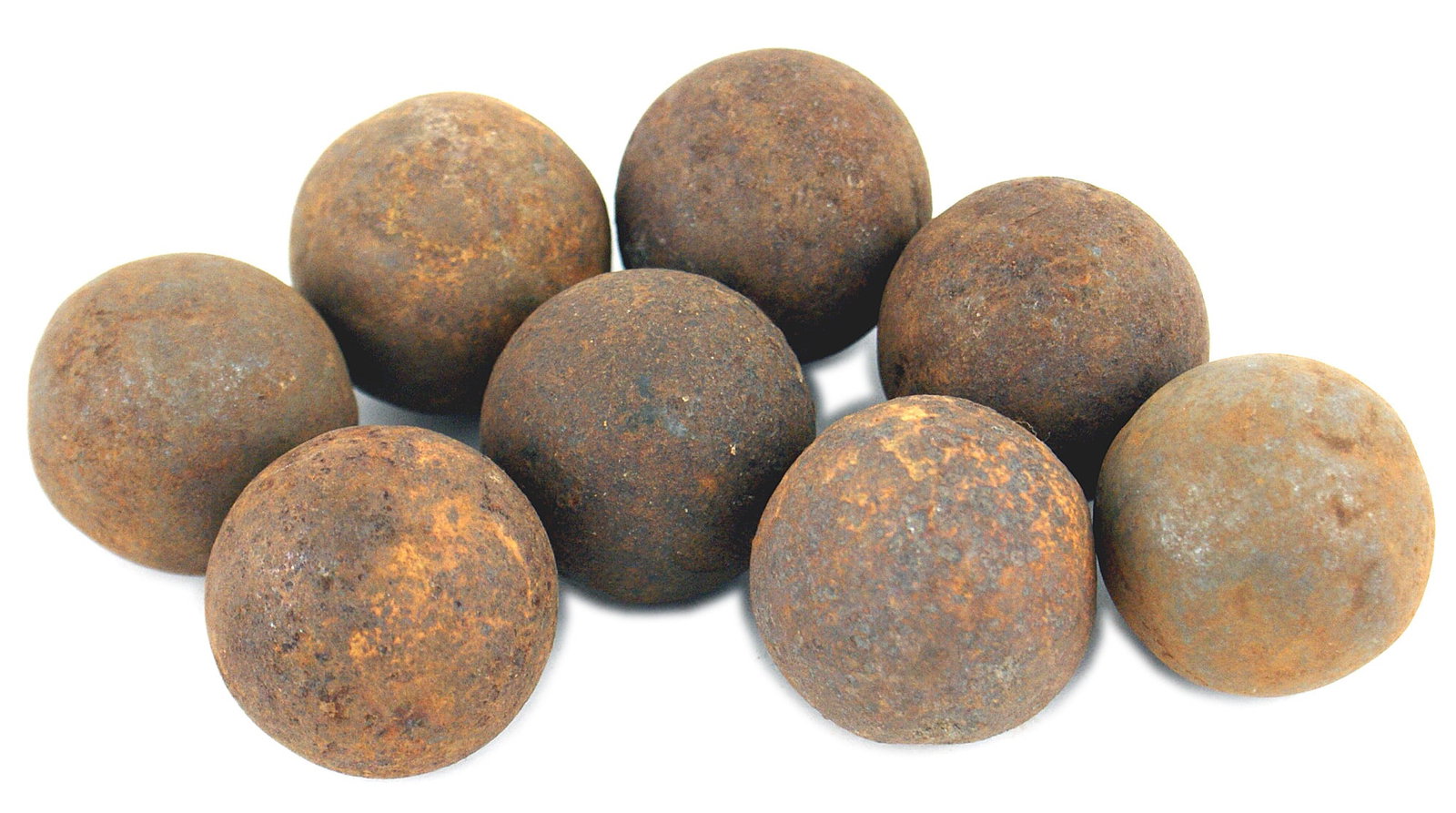 8 Civil War excavated artillery iron balls (1 of 1)