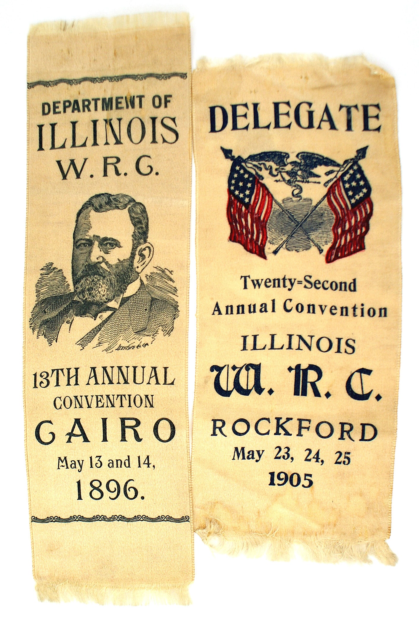 2 Women Relief Corps convention ribbons 1896 1905 (1 of 1)