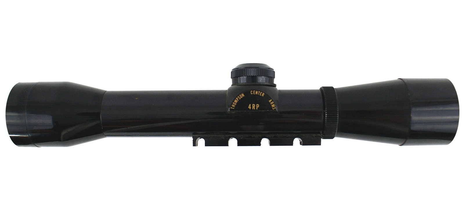 4 rifle scopes Simmons Thomas Tasco: M-047 Lot of four rifle scopes: (1) "Monoscope" 4 x 32. Fixed Picatinny style rings. 1" tube. (2) Simmons 2 x 20. Weaver rings. (3) Thomas center. Long eye relief pistol scope. 1" tube. (4) "Tasco"