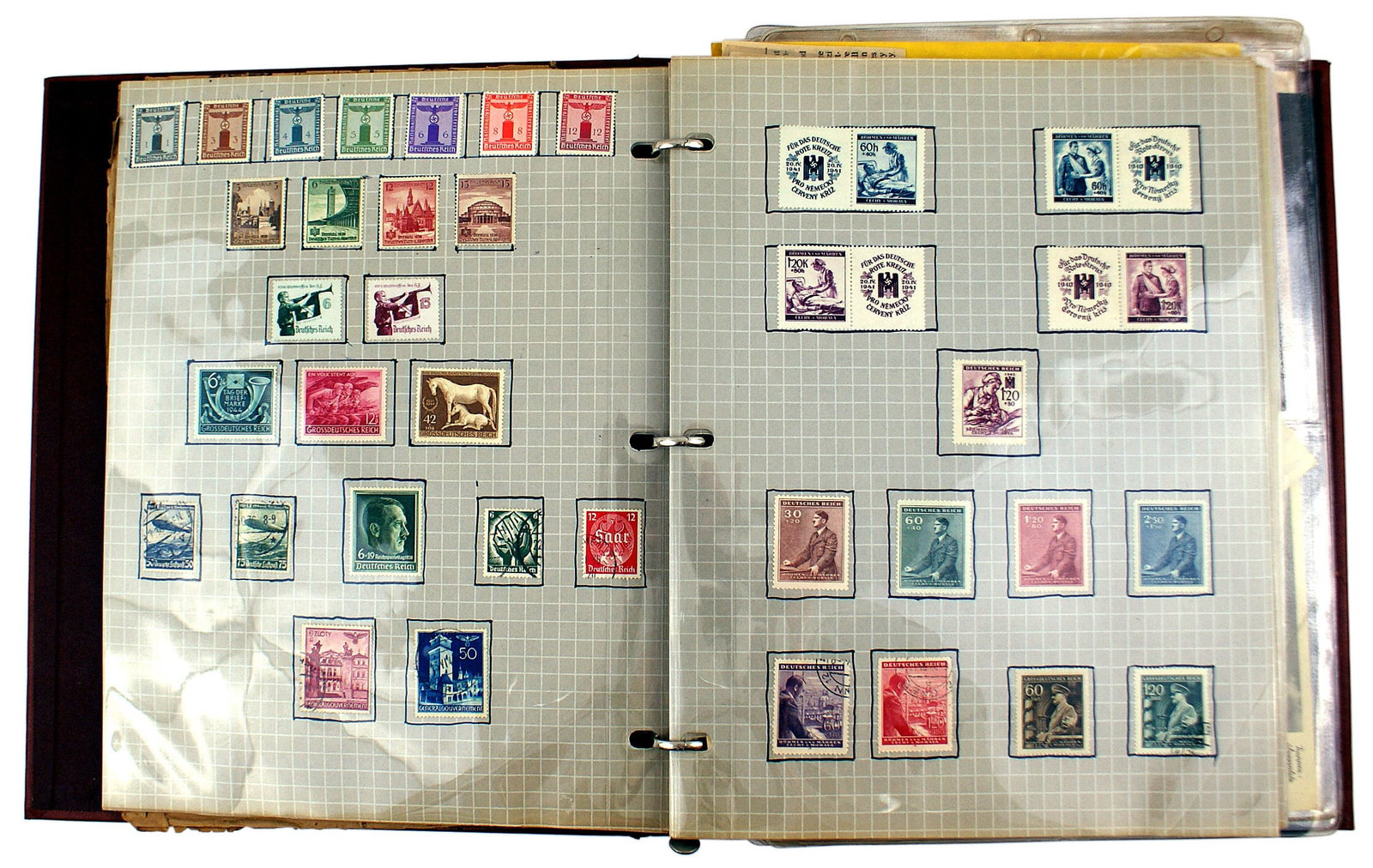 Binder album of German WWII stamps postcards etc (1 of 4)