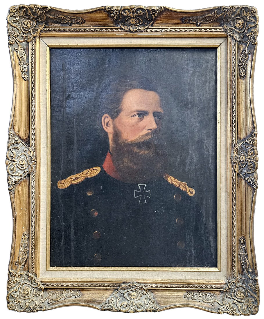 Painting of Frederick III the 99 day German Emperor: G-011 Portrait of Frederick III, the 99 day German Emperor and King of Prussia. While depicted in a military uniform with the rank of Field Marschall and wearing the Grand Cross of the Iron Cross, Fre