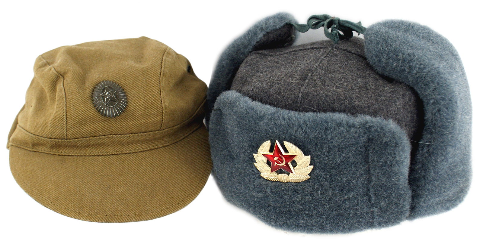 Lot of 2 Soviet military caps winter (1 of 3)