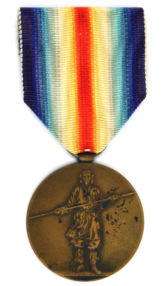 Japan WWI Victory Medal: B-150 Japan WWI Victory Medal. Obverse bears a relief ancient god, "Take - Mikazuchi - no - kami" holding a weapon. Reverse has a cherry blossom holding the Japanese flag and flags of Allies. Bronze. 