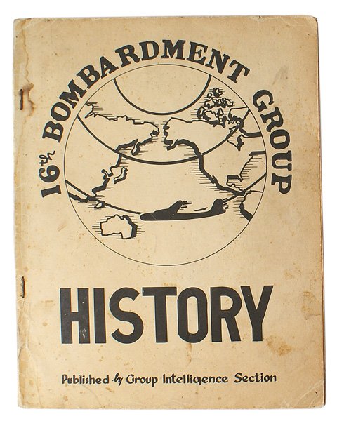 U.S. WWII unit history book 16th Bombardment: I-30 U.S. WWII unit history book: "16th Bombardment Group History". Published in 1944. Original soft cover. Pictorial. Includes photos and crews of the 315th, 15th, 16th, and the 17th Squadrons, as we