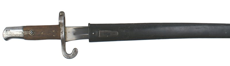 Austrian M1870 sword bayonet Werndl rifles: D-95 Austrian M1870 sword bayonet for the Werndl Models 1867 and 1873 rifles. Officially replaced wood grips. Crossguard has regimental stampings. Clean 18 1/2" blade marked with a "W". Reverse is mar