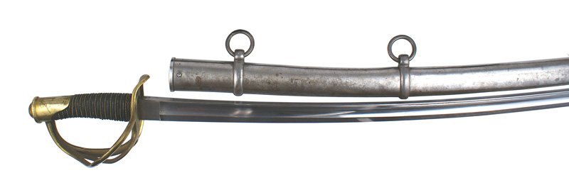 U.S. M1840 wrist breaker cavalry sword: K-067 M1840 "wrist breaker" as above with an excellent 35 3/4" blade. Marked with the maker's figural logo and "W. CLAUBERG - SOLINGEN". Clean 2-ring steel scabbard. A choice Civil War period import..