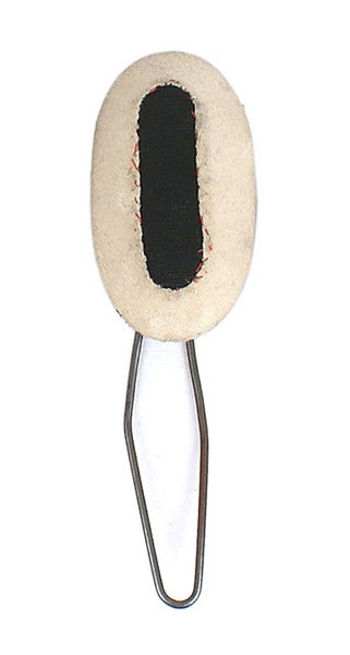 Imperial Prussian Jager shako feldzeichen: E-282 Imperial German Prussian Jager shako "feldzeichen". White cloth cockade with a black center. Wire stem. About II