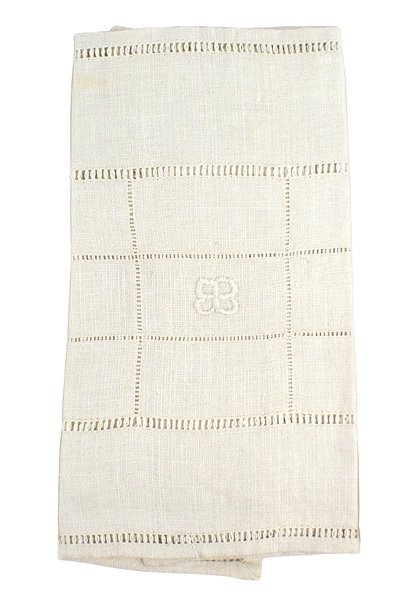 Eva Braun place mat personal: A-030 Eva Braun placemat. (Originally acquired from Dr. Mark D. Griffith author of "COLLECTOR'S GUIDE TO LIBERATED ADOLF HITLER MEMORABILIA". From the same source as others in auction). II