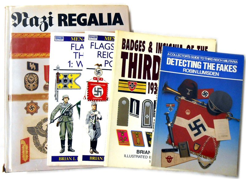 Lot 5 German WWII reference books FLAGS: I-167 Lot of 5: 1) "FLAGS OF THE THIRD REICH 1: WEHRMACHT" by Brian L. Davis and Malcolm McGregor. Soft cover. 48 pages. (2) "FLAGS OF THE THIRD REICH 3: PARTY & POLICE UNITS" by Brian L. Davis and Ma