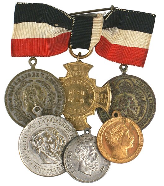 Lot of 6 Imperial German commemorative medals: B-028 Lot of 6 Imperial German commemorative medals. Includes Prussian Jubilee and anniversary events. II