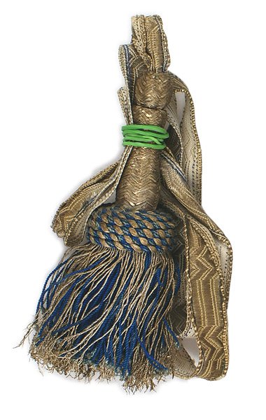 Imperial Bavarian dress sword portopee: D-114 Imperial Bavarian dress sword portopee. "V" designed flat silver strap and stem with a silver/blue tassel. II-