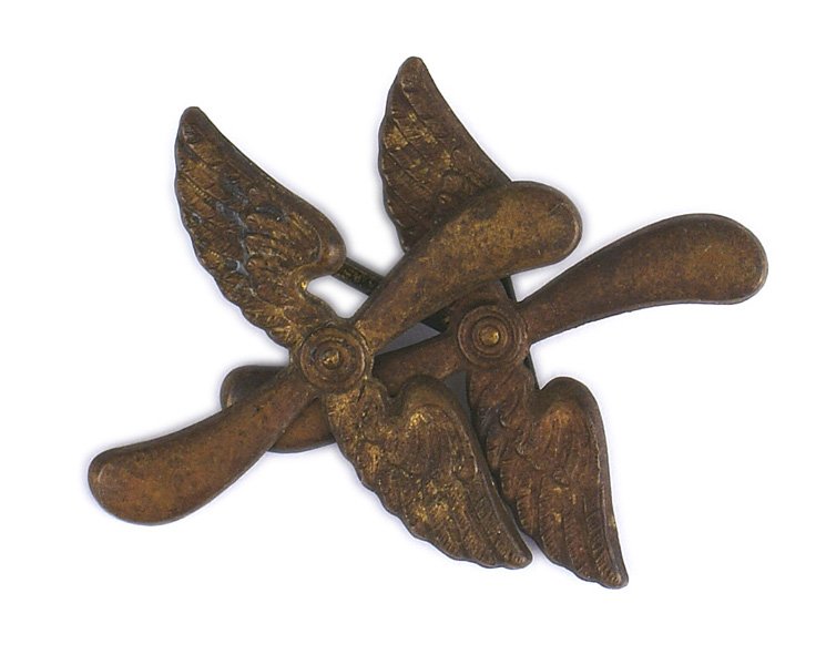 Pair Prussian WWI Aviation shoulder board devices: H-113 Pair of Prussian WWI Aviation winged prop shoulder board devices. II