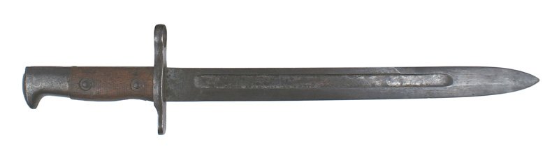 U.S. Krag M1892 bayonet: D-062 U.S. Krag M1892 bayonet - dated "1899". 50% of the blade has darkened - some light pitting near tip. No scabbard. II-