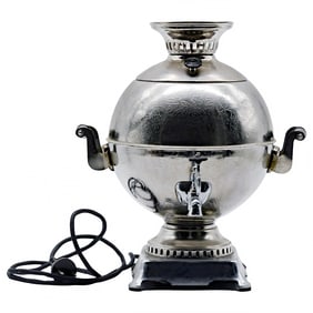 1991 USSR Electric Spherical Samovar - 5 Liter - Nickel-Plated