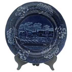 Landing of Gen. Lafayette Dark Blue Historical Staffordshire Plate, c.1824 Clews