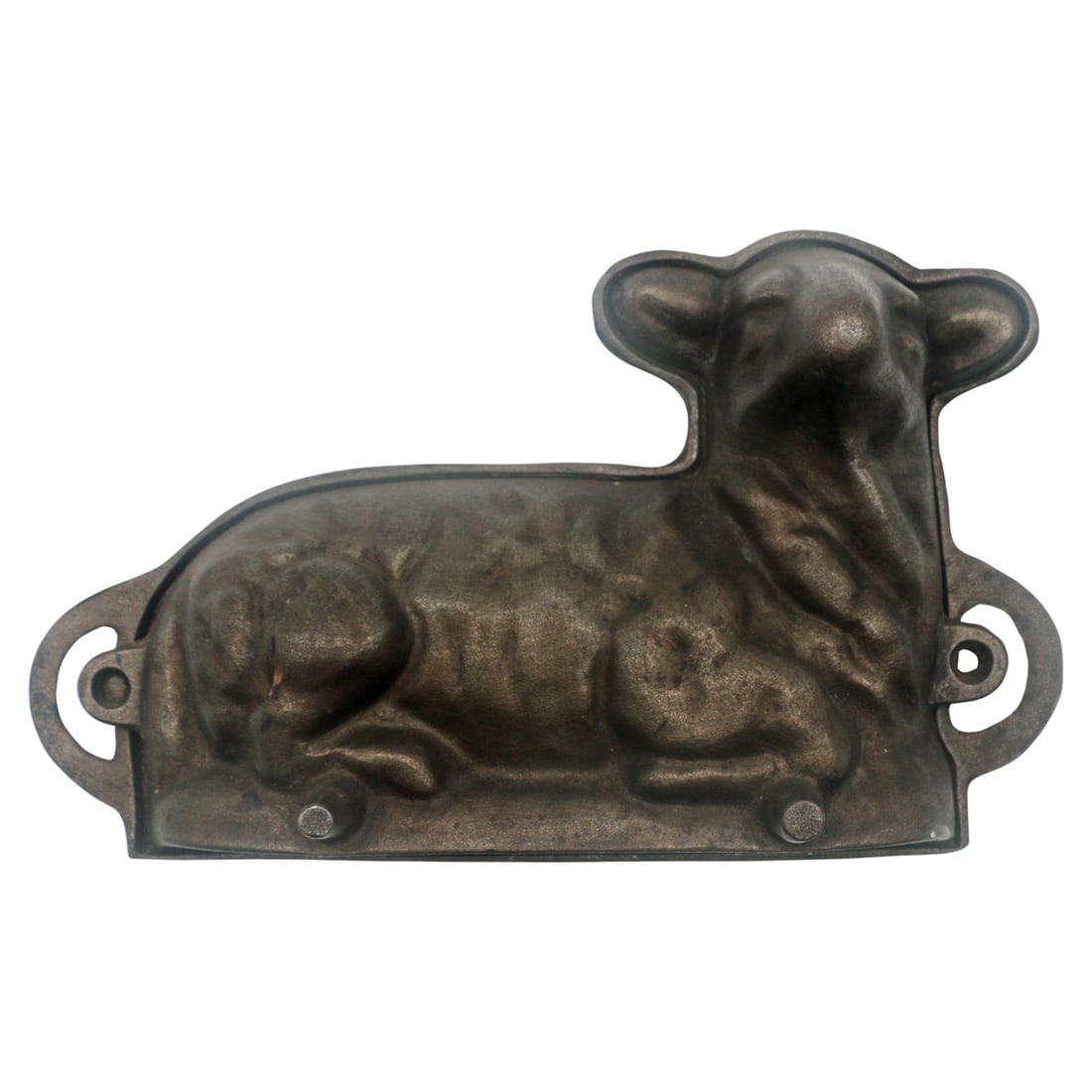 Antique Cast-Iron Lamb Cake Mold, Two-Piece, Primitive Kitchen Bakeware (1 of 3)