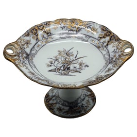 1868 Wedgwood Pearlware IRIS Tazza / Compote - Hand Gilding