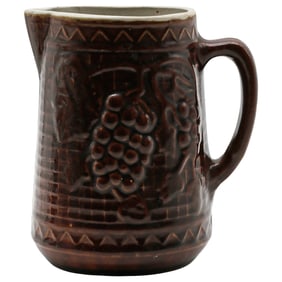 Antique Rockingham Grapevine Pitcher - c. 1875-1910