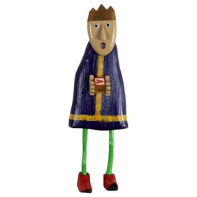 Whimsical Folk Art Wood Figure - The King and I - Signed DeWalt