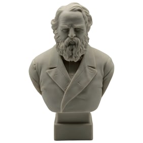 Antique Parian Bust of H. W. Longfellow by Robinson & Leadbeater - c. 1880-1900