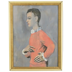 Picasso Harlequin Pochoir Print: Mid-Century Modern Wall Art