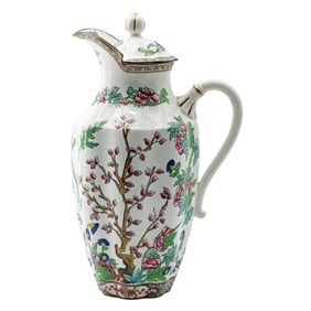 Antique Coalport 'Indian Tree' Lidded Hot Water / Coffee Jug