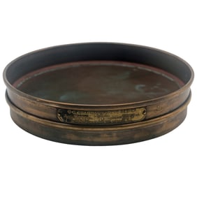 Vintage Brass Sieve Pan: Newark Wire Cloth, DuPont Engraved