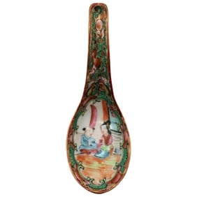 Qing Rose Mandarin Porcelain Spoon