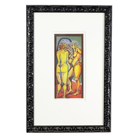 Barbara A. Wood - Private Talks 1986 - Artist's Proof - Color Etching & Aquatint