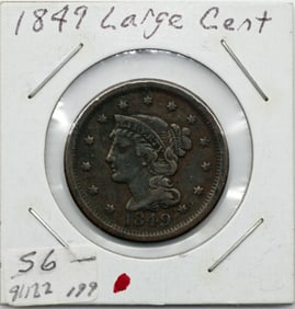 1849 Braided Hair Large Cent - VG