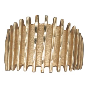 Vintage Brutalist 14K Gold Ribbed Ring - Italian Modernist Jewelry
