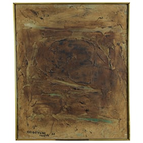 Shigeyoshi Iwata Abstract Painting - SPIRIT 40 - 1962 - Mixed Media Canvas