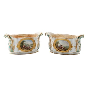 Pair of 19th Century Sevres Porcelain Cuvettes a Fleurs