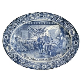 Rare 1970s Declaration of Independence Bicentennial Transferware Platter