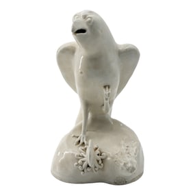 Vintage Blanc de Chine Porcelain Bird Figurine, Republic Period