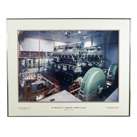 Framed 1980s Photograph - 40 Megawatt Sebring Power Plant by Sulzer Bros & Lockwood Greene