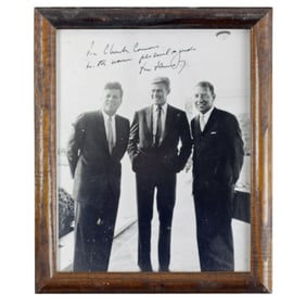 Signed JFK Photograph with Chuck Connors, 1962