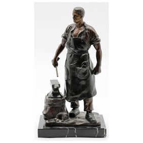 Ferd Frick Bronze Sculpture: "The Blacksmith" - Gladenbeck Foundry