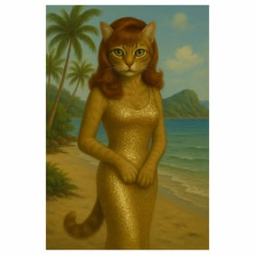Ginger Kitty Kat Giclee Print