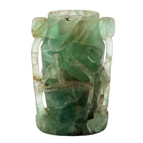 Antique Chinese Carved Fluorite Urn