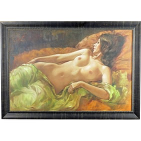 Recumbent Female Nude by Leo Jansen
