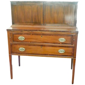 Antique Hepplewhite Step Back Desk in Mahogany
