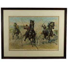 Currier & Ives — A Race for Blood!, 1893