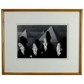 1939 Shriner Quartet, Grant Wood, Pencil Signed Lithograph